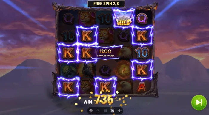 Colt Lightning Inferno のボーナスゲームでの勝利